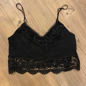 Topshop Black Bralette/Crop Top